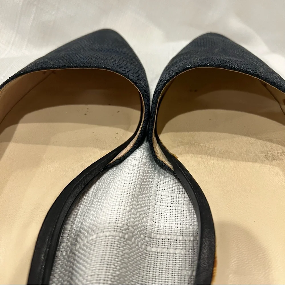 Cole Haan Flats Blue Navy Snakeskin Pattern Pointed Toe Women’s Size 8.5B - Picture 6 of 16
